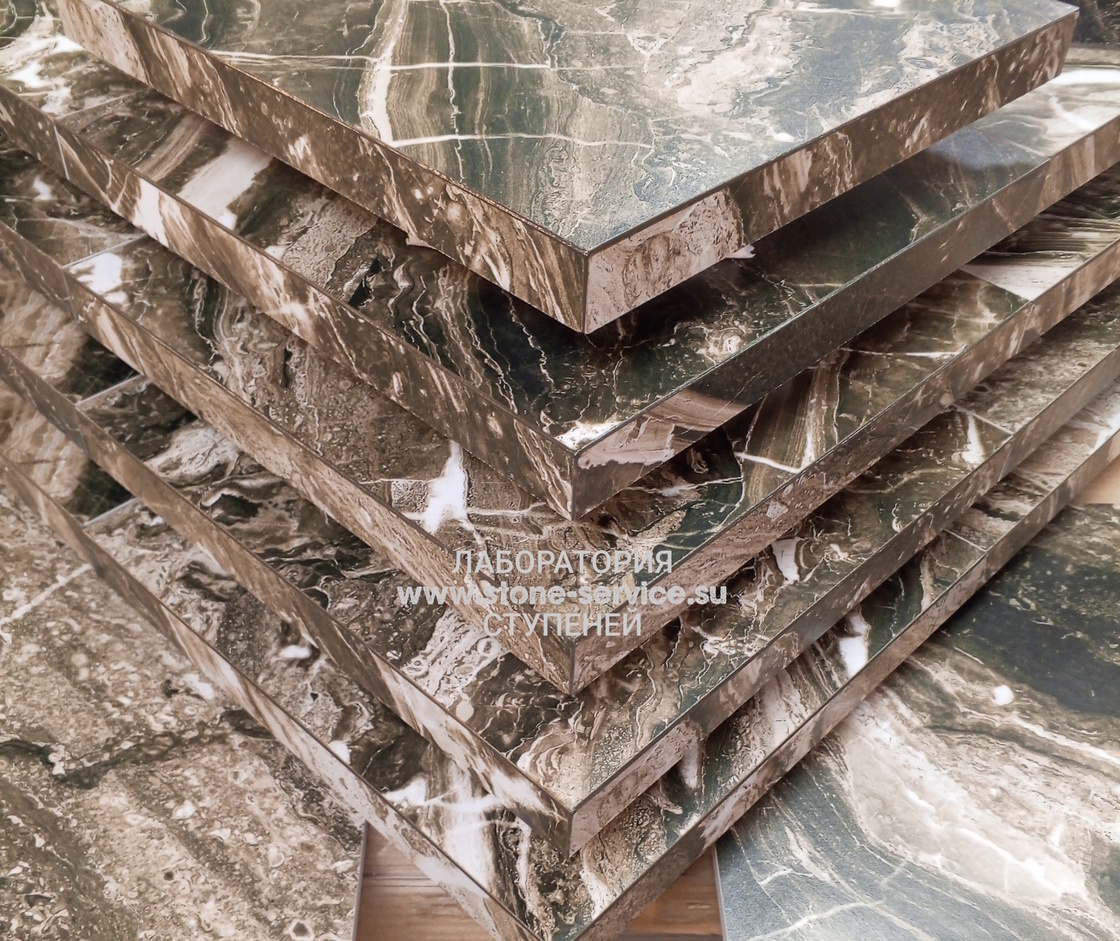 ступени с капиносом и подоконники из керамогранита